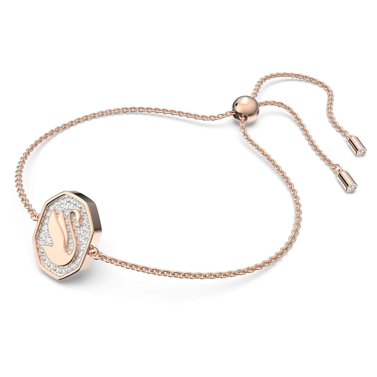 Swarovski Signum Bracelet, Swan, White, Rose-Gold Tone Plated 5621107