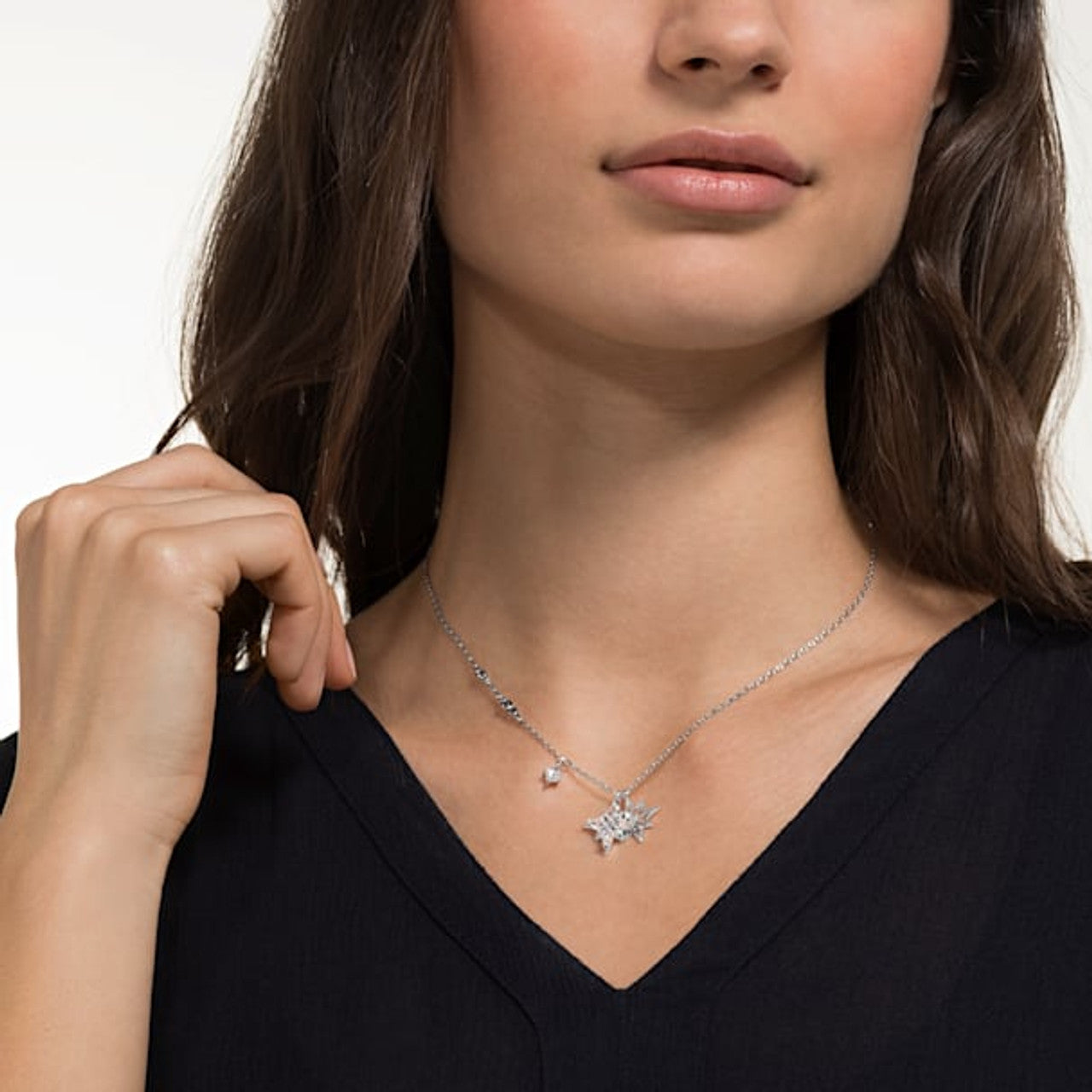 Swarovski Symbolic Star Collection Pendant, White, Rhodium Plated 5511404