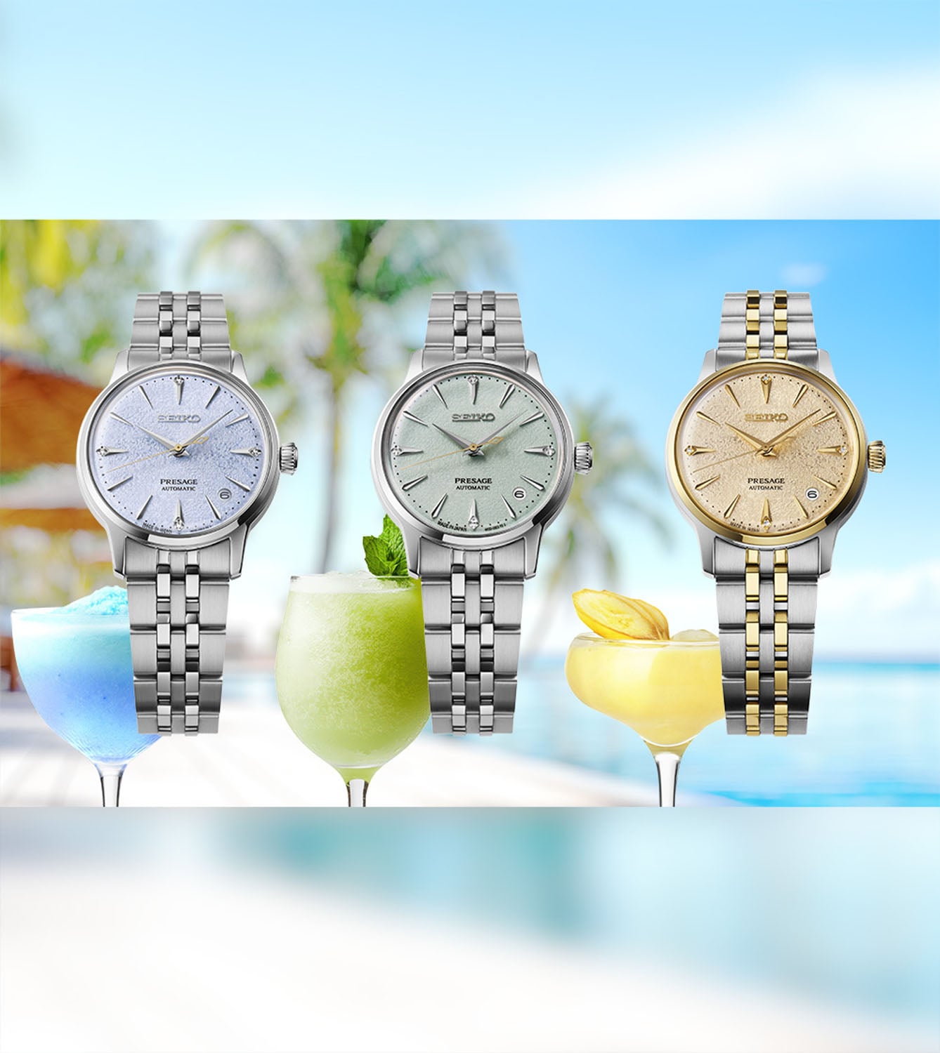 Seiko SRPL63J1 Presage ‘Frozen Mojito’ Diamond Cocktail Time 34mm SRPL63