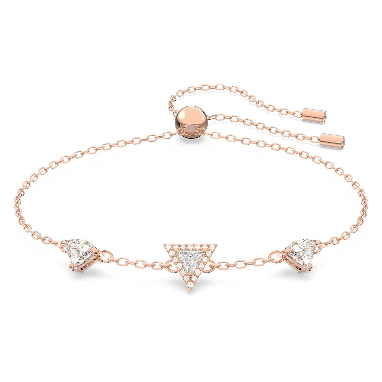 5643737 Swarovski Ortyx Bracelet Triangle Cut, White, Rose Gold-Tone Plated