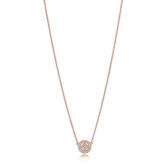 Pandora 14k Rose gold-plated collier with clear cubic zirconia 380523CZ-45