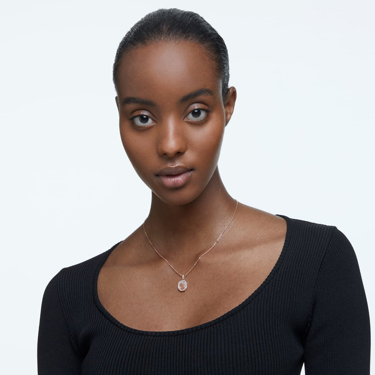 Swarovski Signum Pendant, Swan, White, Rose-Gold Tone Plated 5621106