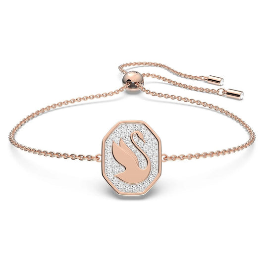 Swarovski Signum Bracelet, Swan, White, Rose-Gold Tone Plated 5621107