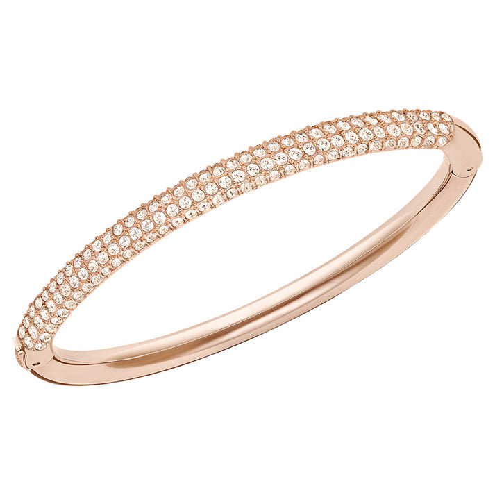 5032850 Swarovski Stone bangle, White, Rose gold-tone plated
