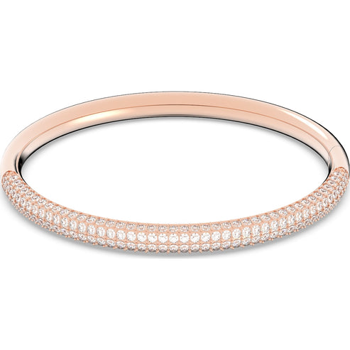 5032850 Swarovski Stone bangle, White, Rose gold-tone plated