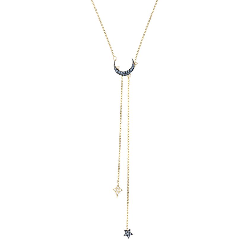 Duo Moon Y Necklace Teal, Mixed Plating 5412630