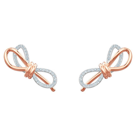 Lifelong Bow Pierced Earrings Dress White, Mixed plating 5447089