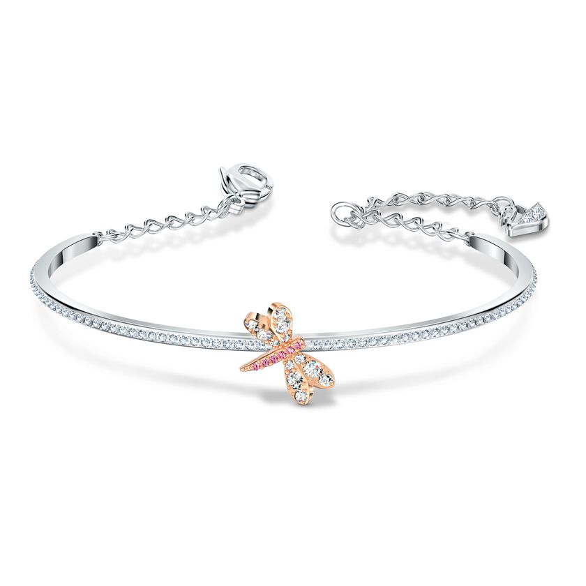 Eternal Flower Bangle Pink, Rose-gold tone plated 5518138
