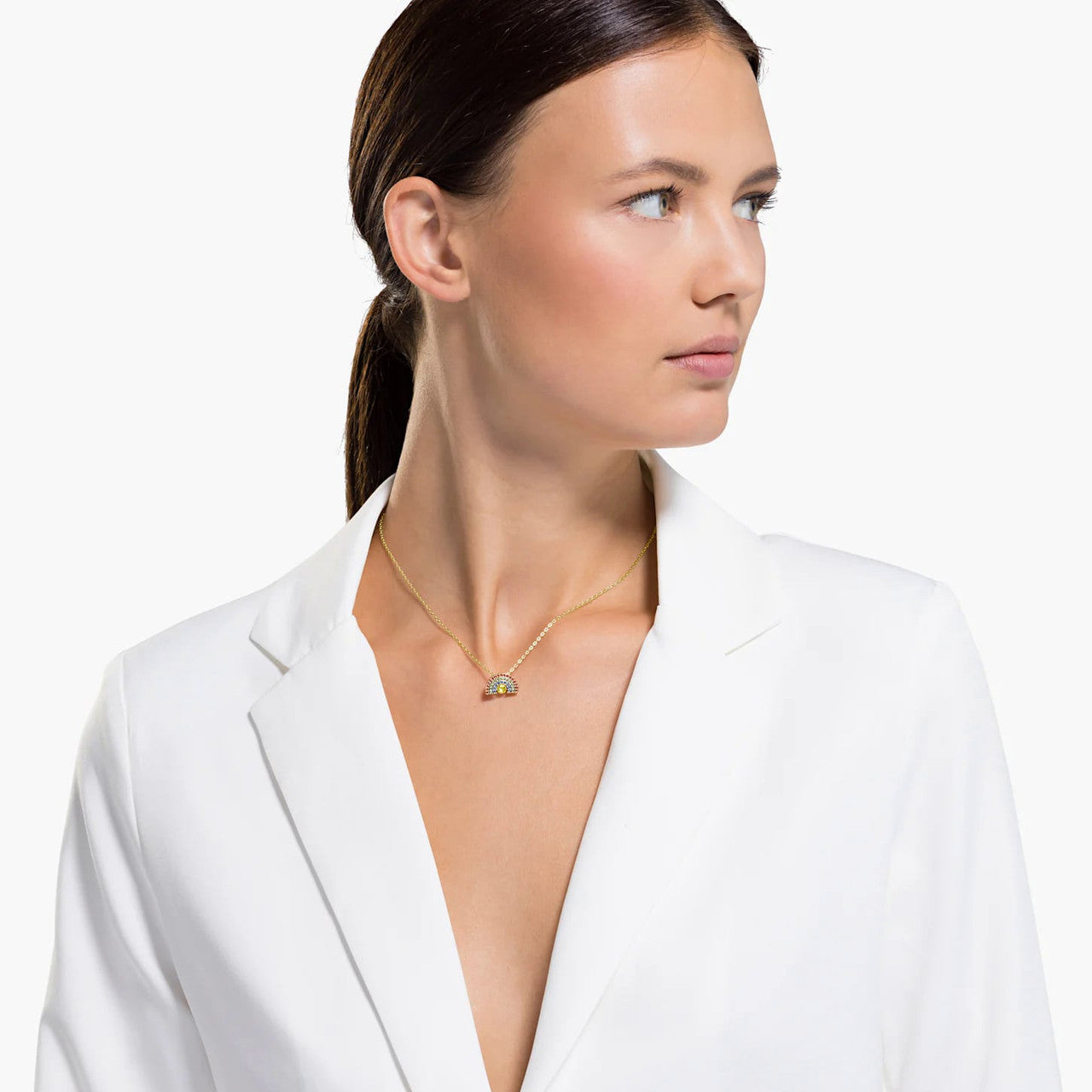 Swarovski Crystal Sparkling Dance Rainbow Necklace, Gold-Tone Plated 5521756