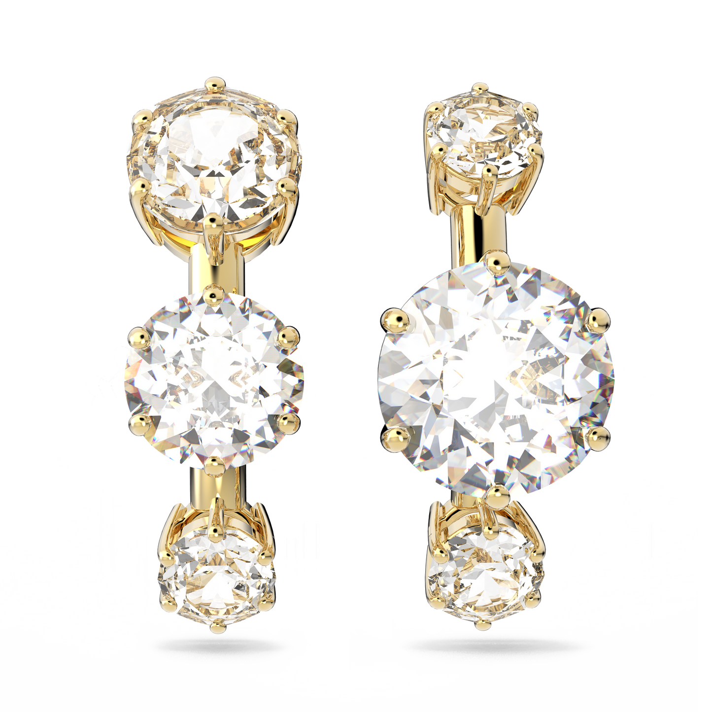 Constella ear cuffs Asymmetrical design, Round cut, White, Gold-tone plated 5616919