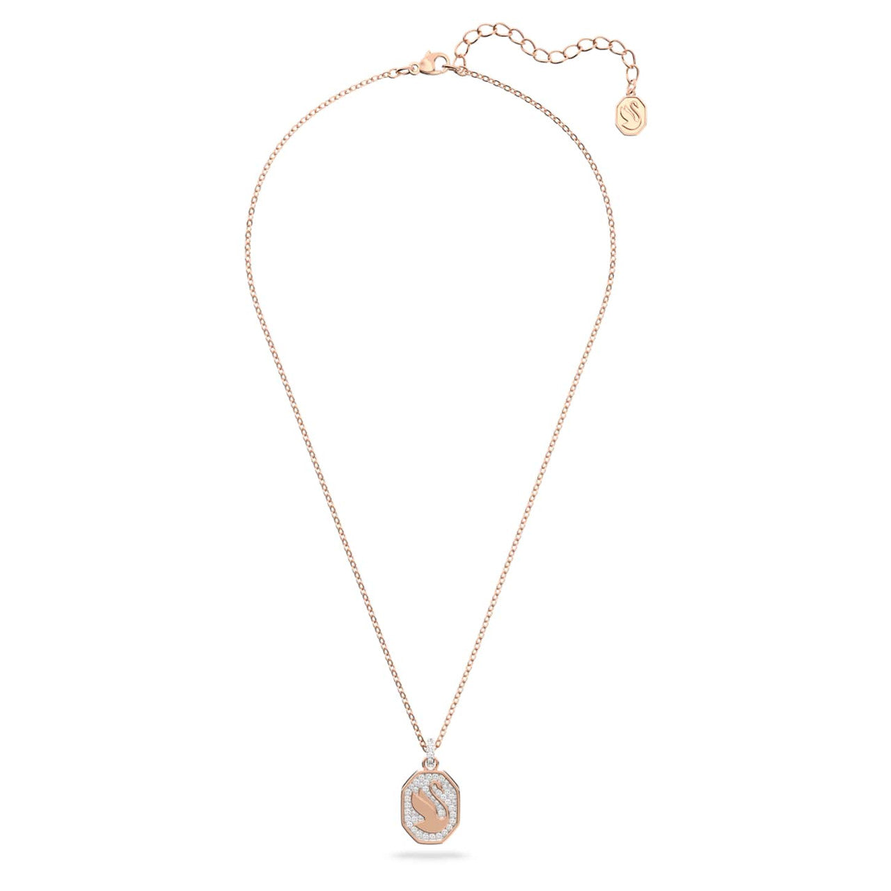 Swarovski Signum Pendant, Swan, White, Rose-Gold Tone Plated 5621106