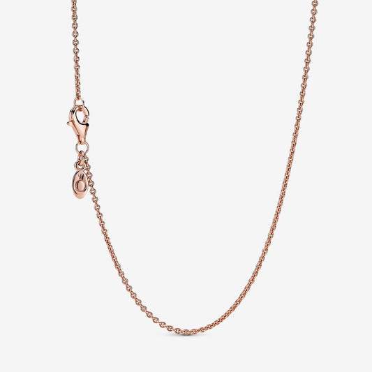 Pandora Classic Cable Chain Necklace 14k Rose gold-plated unique metal blend 580413-45 17.7'' / 45cm