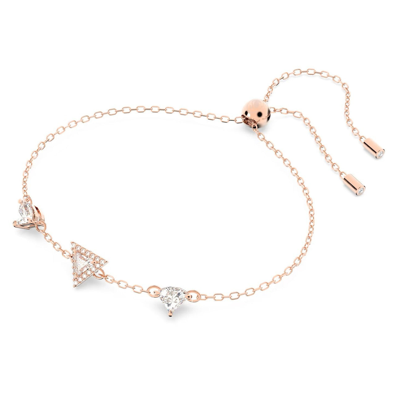 5643737 Swarovski Ortyx Bracelet Triangle Cut, White, Rose Gold-Tone Plated