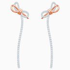 Swarovski Lifelong Bow Pierced Earrings, White, Mixed Metal Finish 5447083