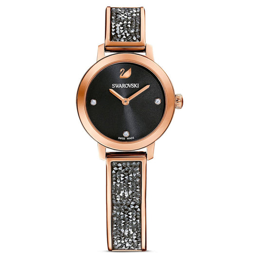 Swarovski Crystal Cosmic Rock Watch Metal Bracelet, Black, Rose-Gold Tone PVD 5376068
