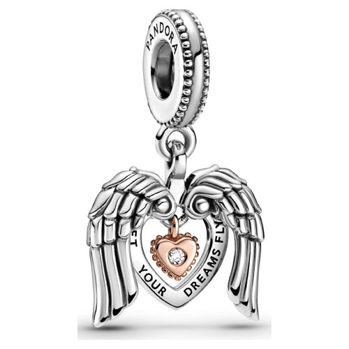 Pandora Rose 2021 Club Angel Wings and Heart Dangle 789296C01