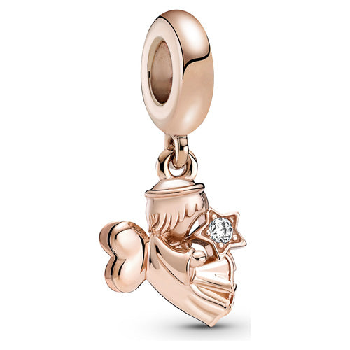 PANDORA 789650C01 ROSE Heart Winged Angel Dangle