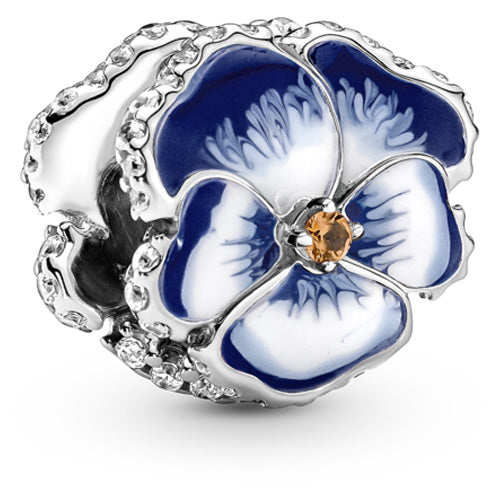 PANDORA 790777C02 Blue Pansy Charm