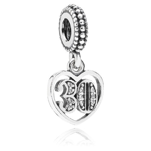 PANDORA 791287CZ 30 Years of Love Dangle