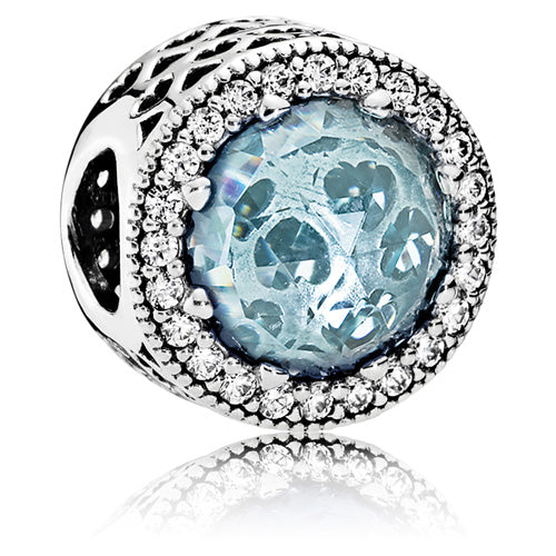 PANDORA 791725NGL Glacier Blue Radiant Hearts Charm