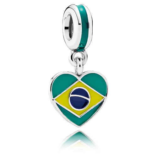 Pandora Brazil Heart Flag Charm 791911ENMX
