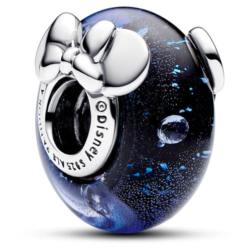 PANDORA 792958C01 Disney Mickey Mouse & Minnie Mouse Blue Murano Glass Charm