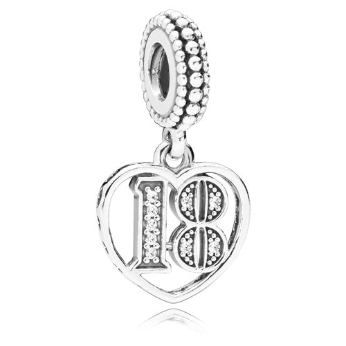 PANDORA 797262CZ 18th Celebration Dangle Charm