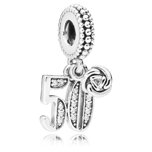 PANDORA 797264CZ 50th Celebration Dangle Charm