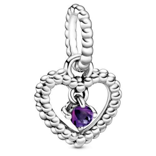 Purple Beaded Heart Dangle 798854C03