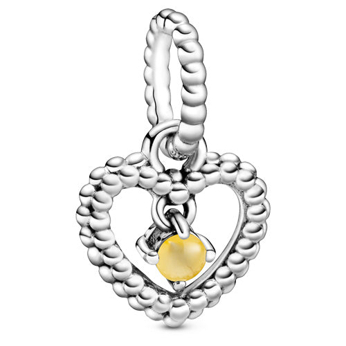 November Honey Beaded Heart Dangle 798854C11