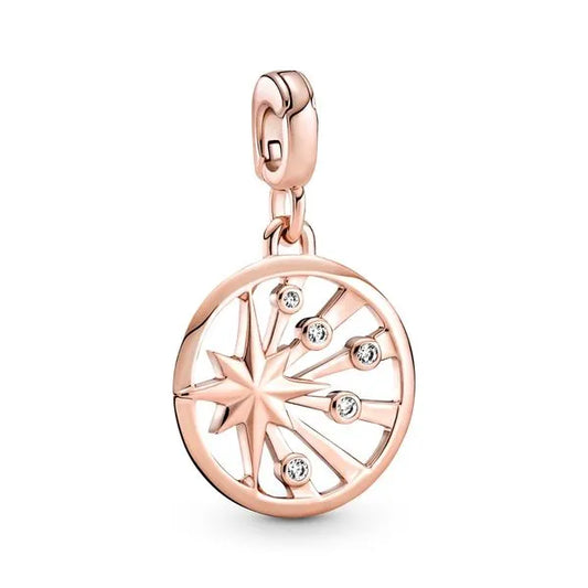 PANDORA 789676C01 STAR 14K ROSE GOLD-PLATED MEDALLION