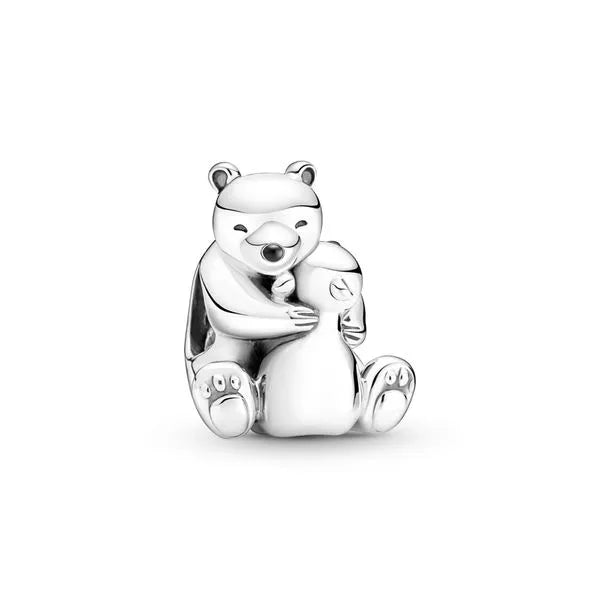 PANDORA 790032C01 MAMA BEAR HUGGING BABY BEAR STERLING SILVER