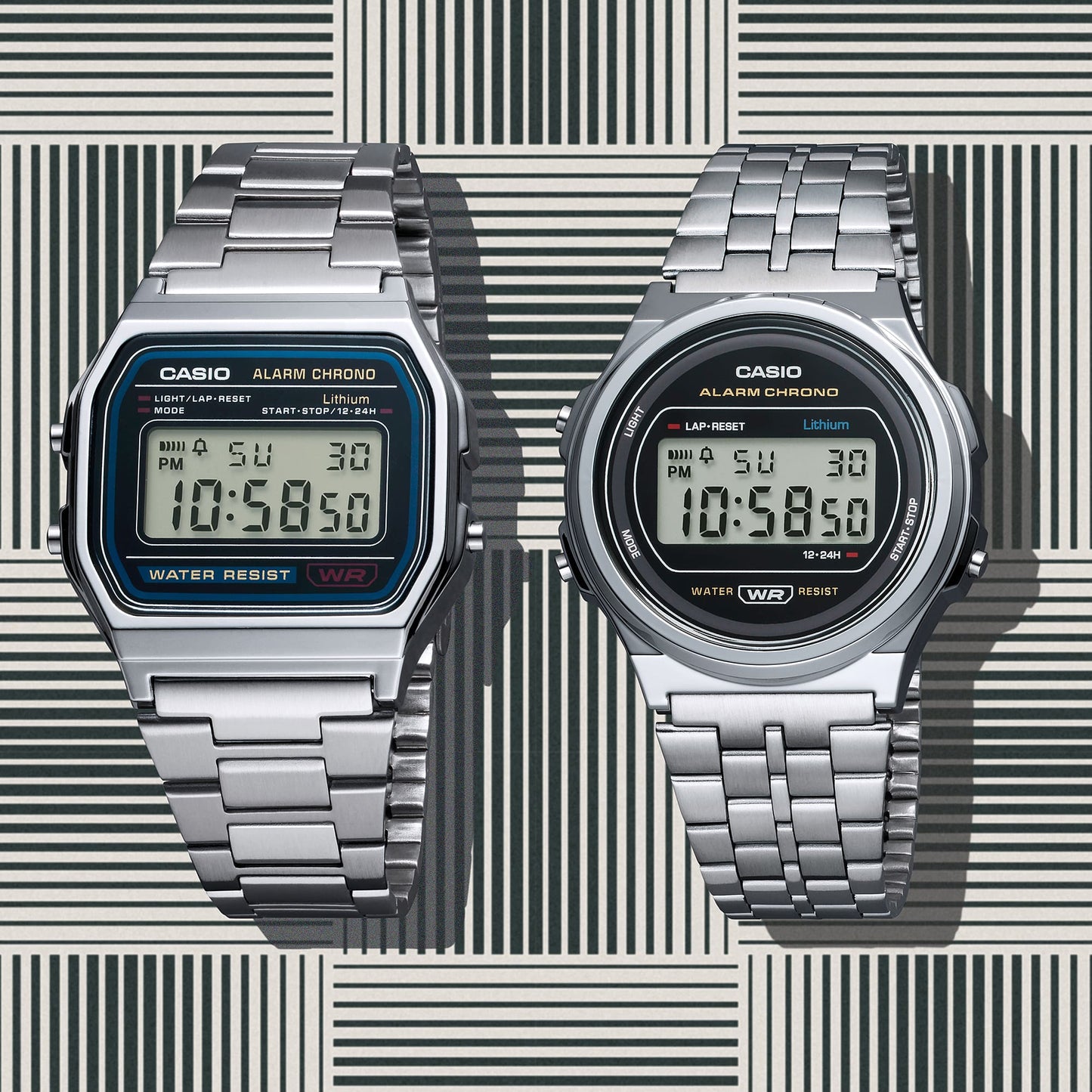 CASIO Vintage Watch A158WA-1 A158W-1 Classic Digital Stainless Steel Bracelet Watch