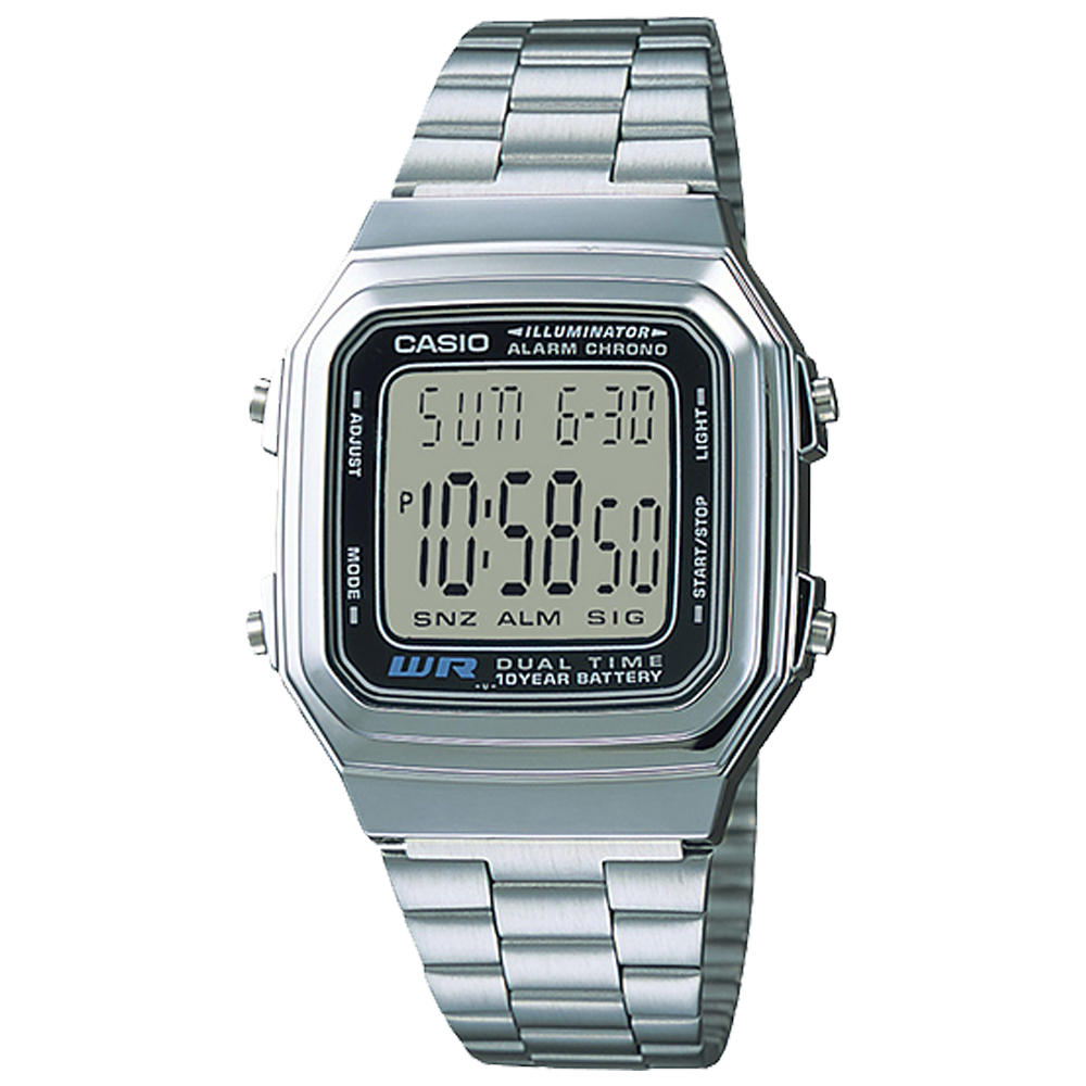 CASIO Men's Illuminator Stainless Steel A178WA-1A