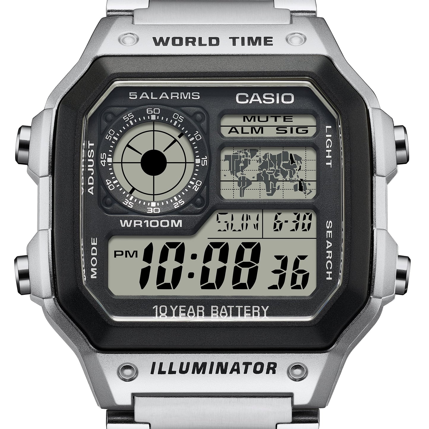 Casio World Time Digital Watch AE1200WHD-1A AE-1200WHD-1AV