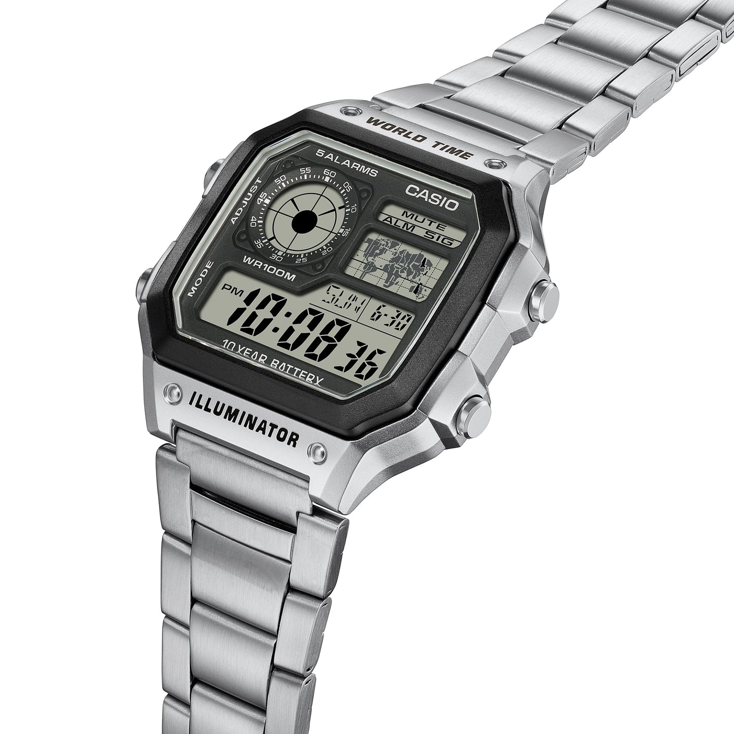 Casio World Time Digital Watch AE1200WHD-1A AE-1200WHD-1AV