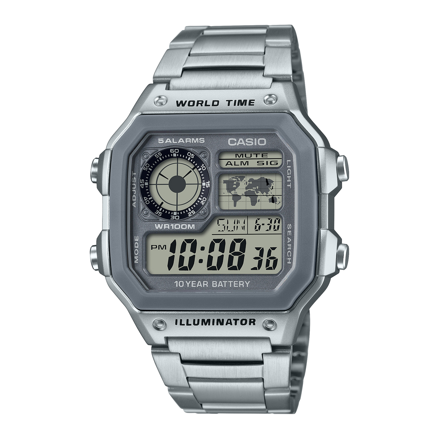 Casio World Time Digital Watch AE1200WHD7AV AE-1200WHD-7AV AE1200WHD-7AV