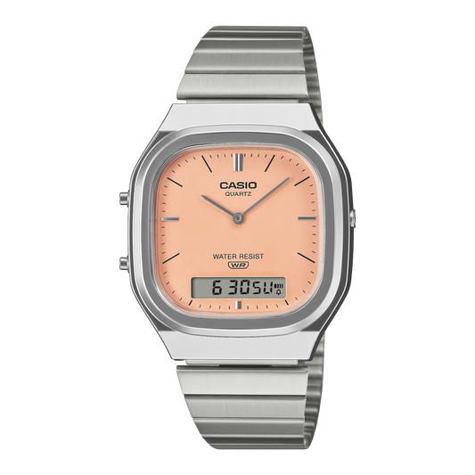 Casio Vintage Analog-Digital Watch Pink Dial AQ-240E-4A AQ240E-4A