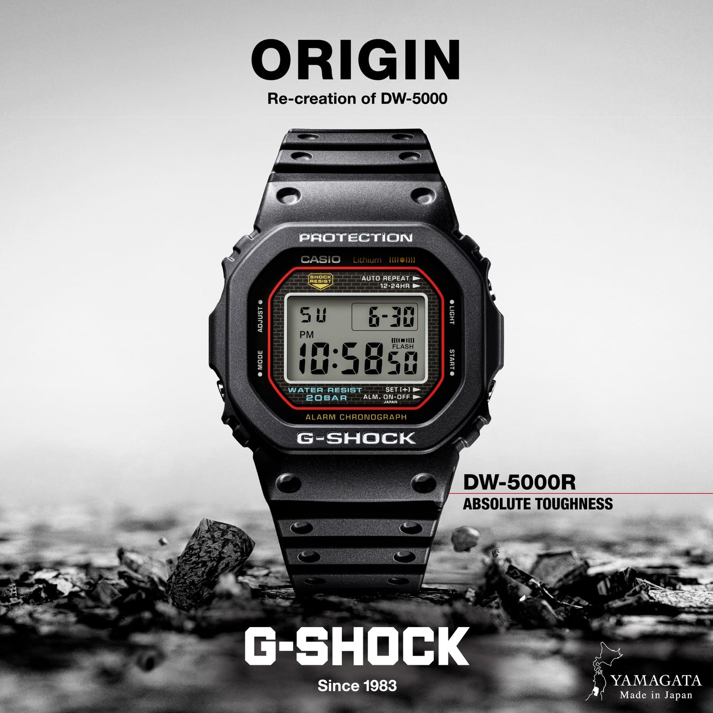 CASIO G-Shock DW5000 Series - Original G-Shock Recreation DW5000R-1A DW-5000R-1A