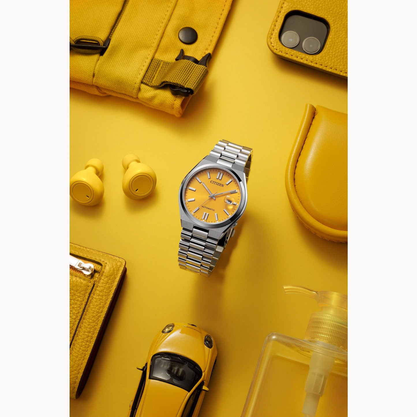 Citizen Automatic NJ0150-56Z "TSUYOSA” Collection Yellow Dial Stainless Steel Bracelet