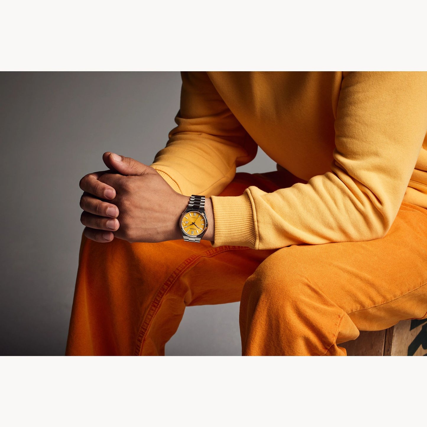 Citizen Automatic NJ0150-56Z "TSUYOSA” Collection Yellow Dial Stainless Steel Bracelet
