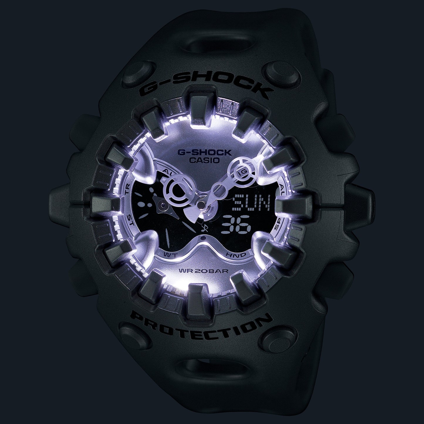 CASIO G-SHOCK ANALOG-DIGITAL SILVER WATCH GAV01A-8A GA-V01A-8A