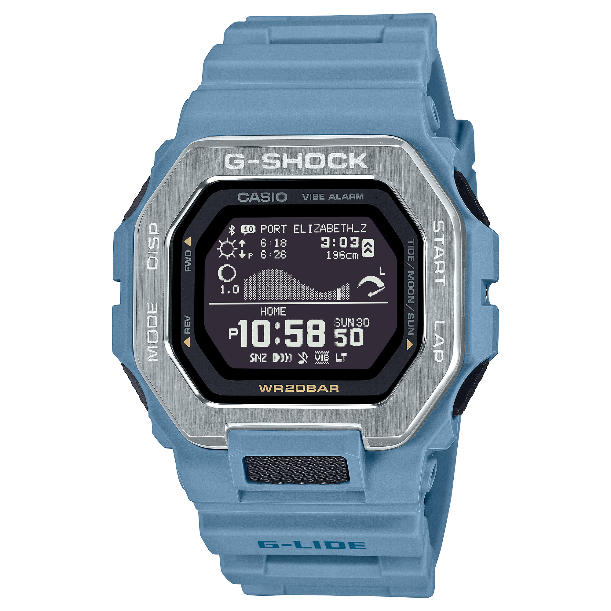 Casio G-Shock G-Lide Ocean Blue Digital Surf Watch GBX100-2A GBX