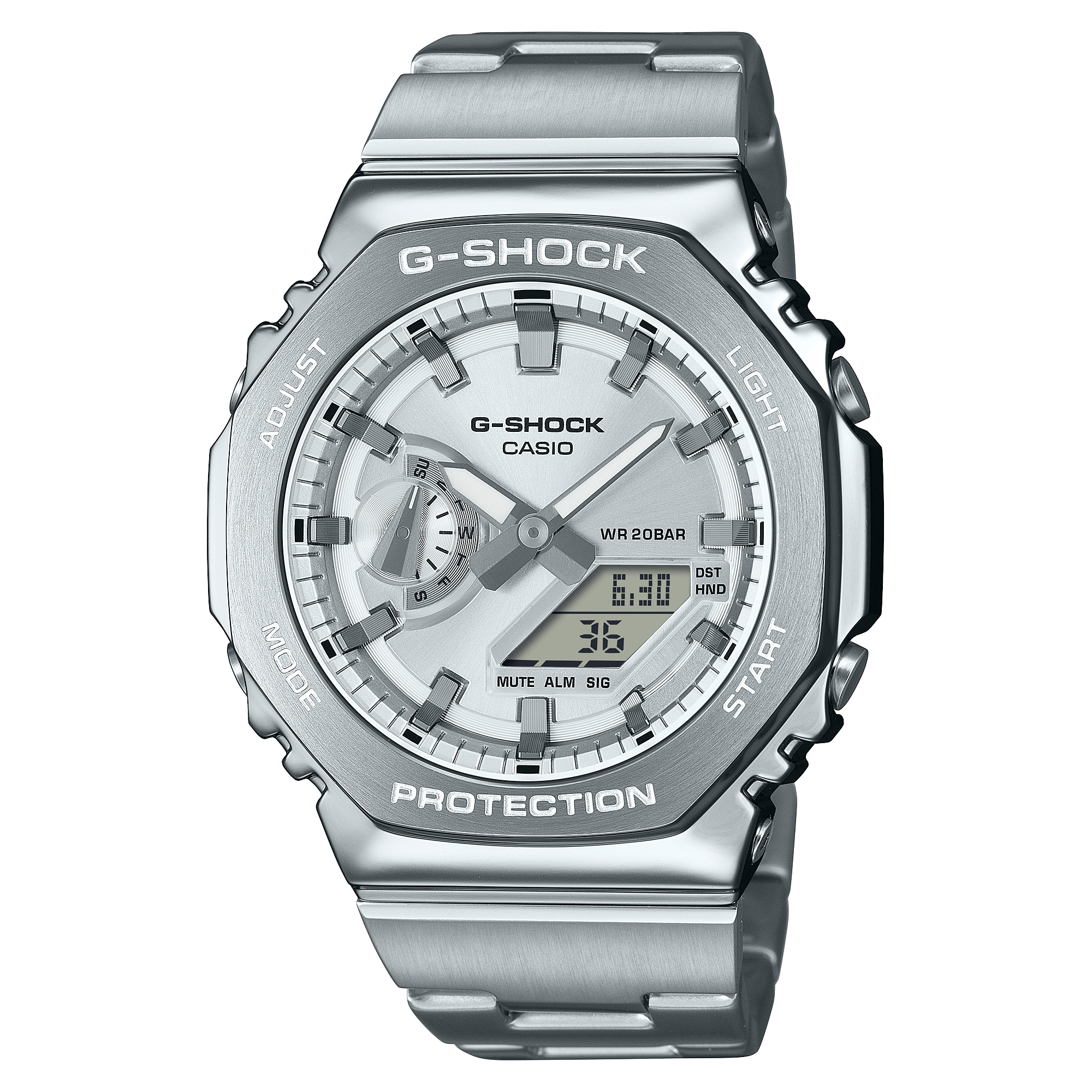 CASIO G-SHOCK G-STEEL Silver Dial 2100 Series GM-2110D-7A GM2110D