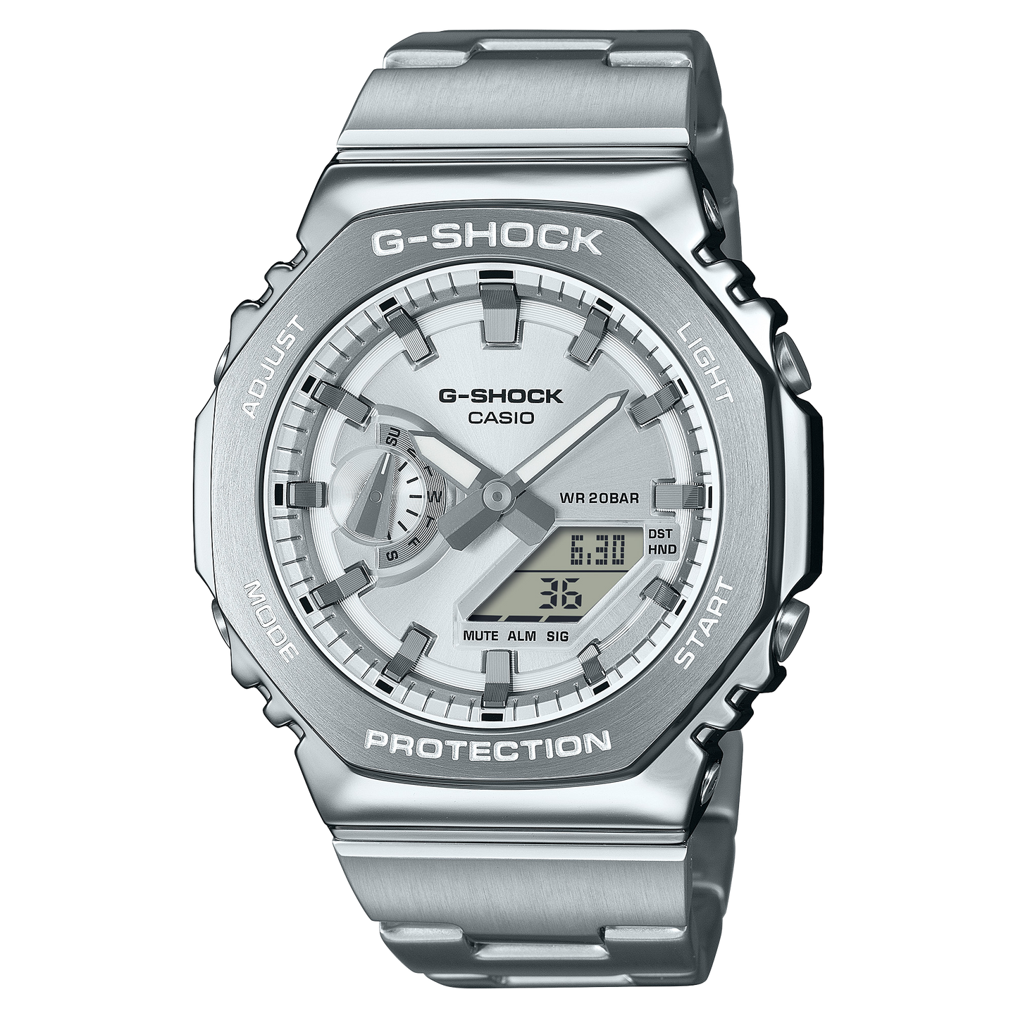 CASIO G-SHOCK G-STEEL Silver Dial 2100 Series GM-2110D-7A GM2110D-7A
