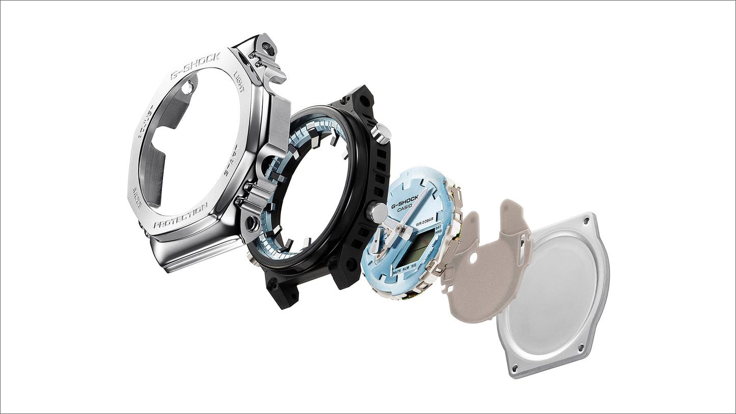 CASIO G-SHOCK G-STEEL Silver Dial 2100 Series GM-2110D-7A GM2110D-7A