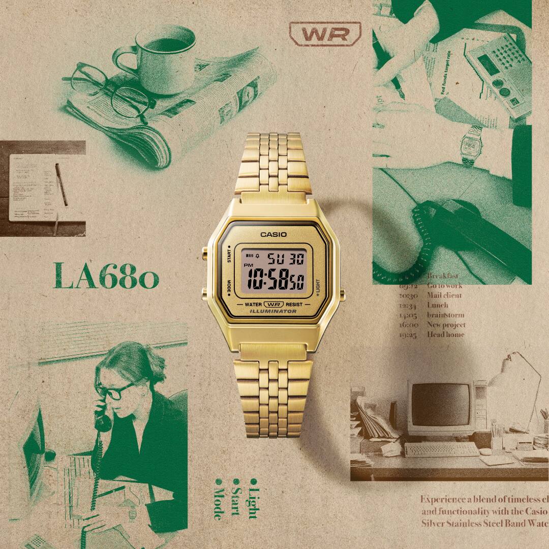 Casio Women’s Vintage LA680WGA-9 Digital Gold-Tone Watch LA-680WGA-9V