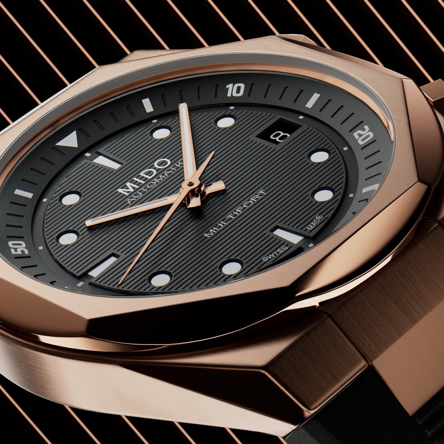 MIDO Multifort 8 Two Crowns 38.4 x 40mm M047.507.37.051.00 M0475073705100