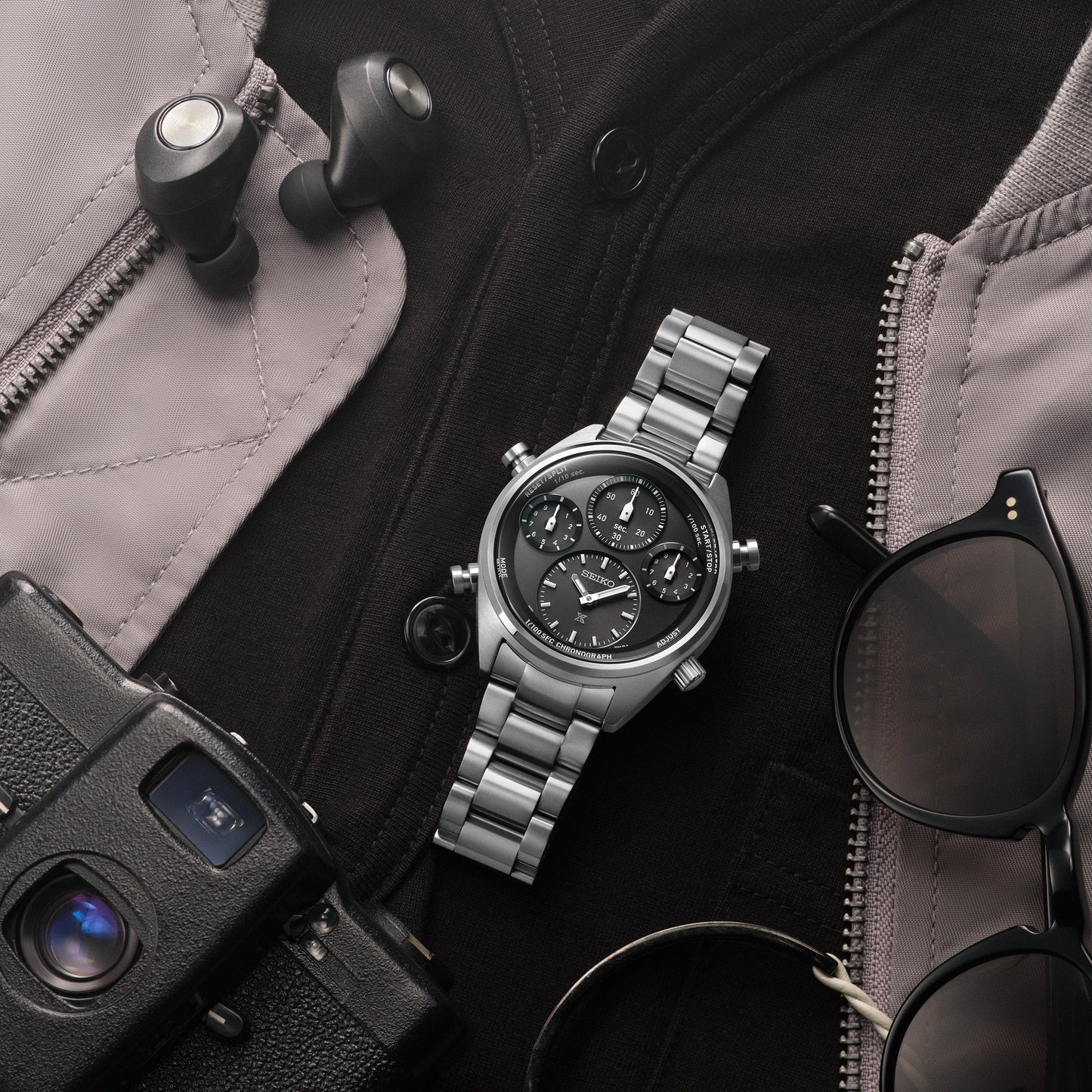 Seiko SFJ003 Prospex ‘Black on Black’ One Hundredth of a Second Speedtimer Solar Chronograph SFJ003P1