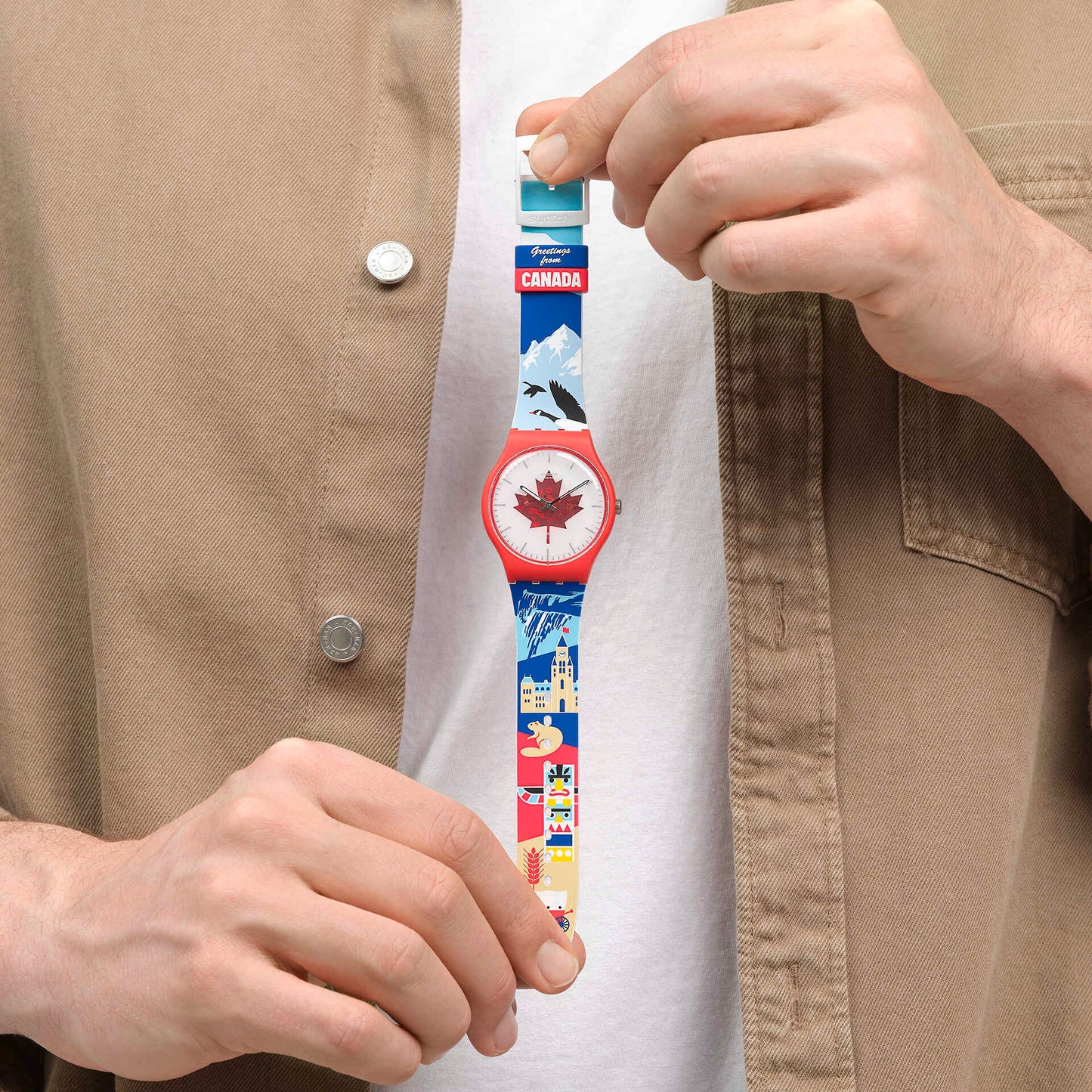 SWATCH SO29Z122-5300 CANADA, EH? PAY!